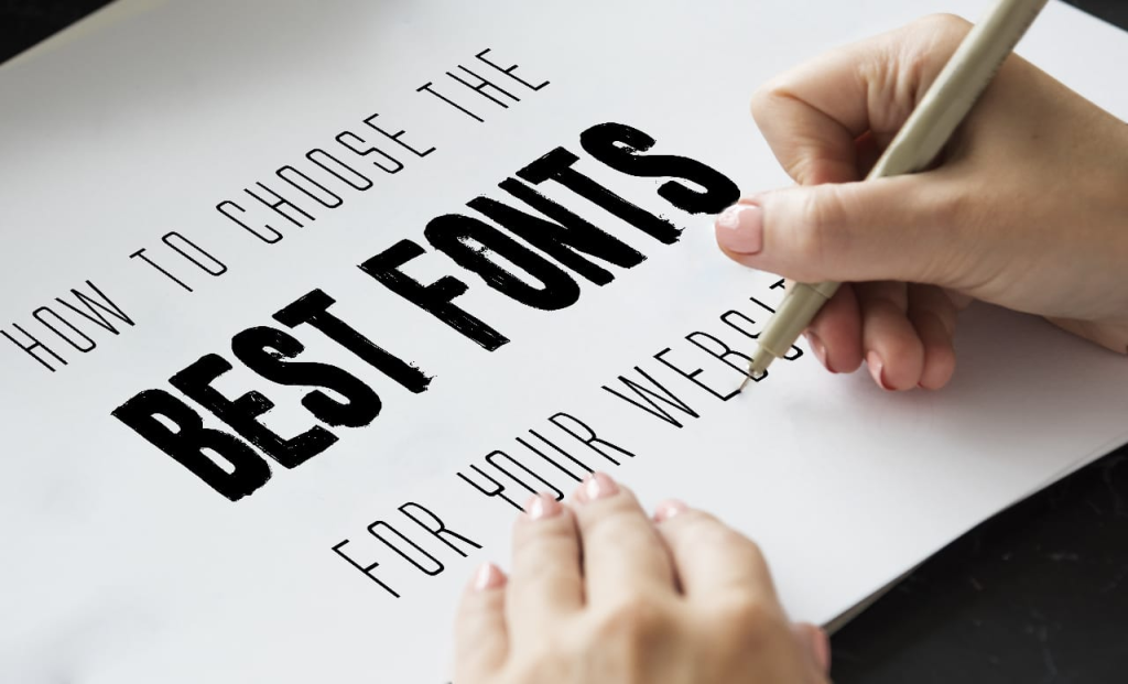 Different types of font for website design.