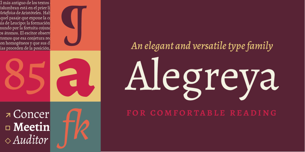 Alegreya is a versatile and elegant font for websites.
