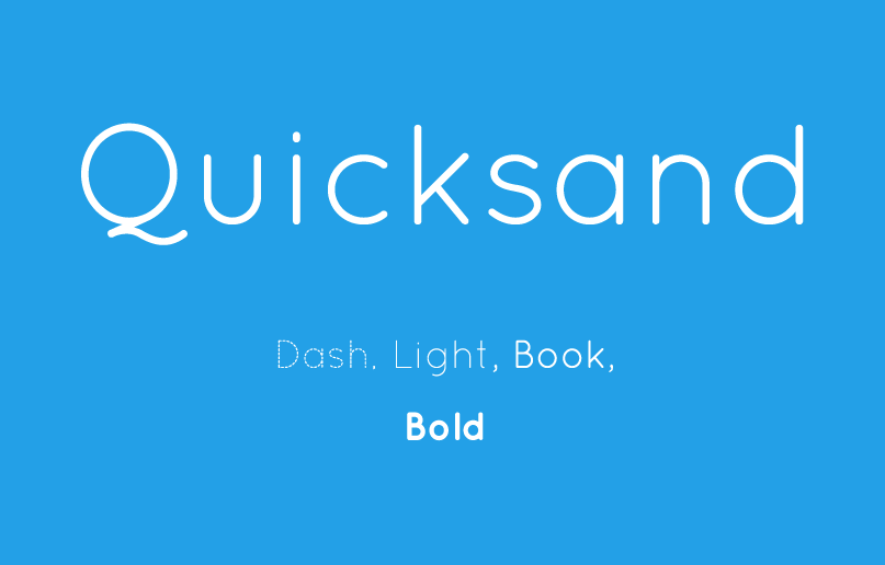 Different ways of using Quicksand font.