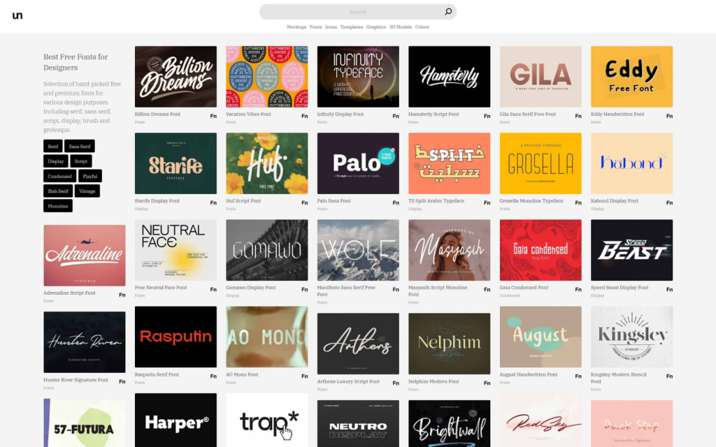 A collage of different types of fonts.

