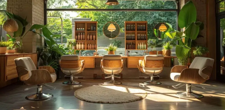 A small salon interior design idea with sustainable recovery.

