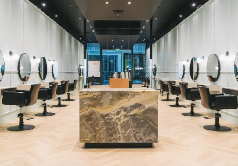 A small salon interior design idea with luxe minimalism
