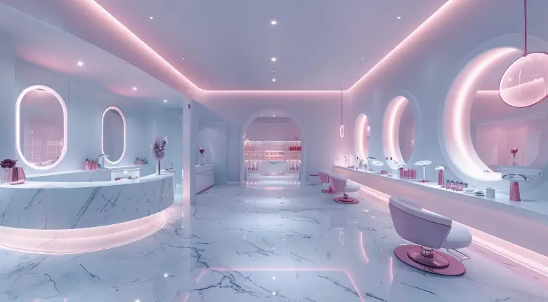 Modular furniture look can enhance the interior design of your small salon.
