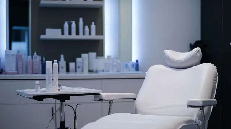 A personalized client space in a small salon.
