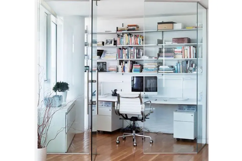 Image showing Modern interior design office space featuring glass partitions.
Image showing Modern interior design office space featuring glass partitions.