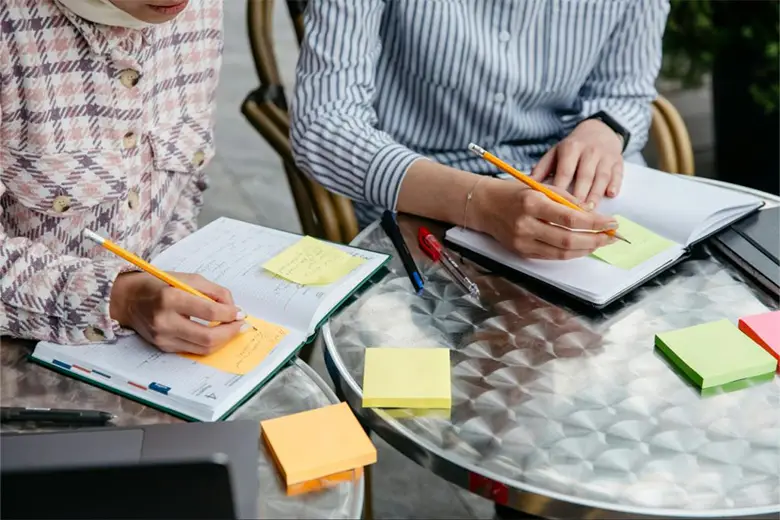 Image showcasing design thinking in action using different techniques and strategies to foster innovation.
