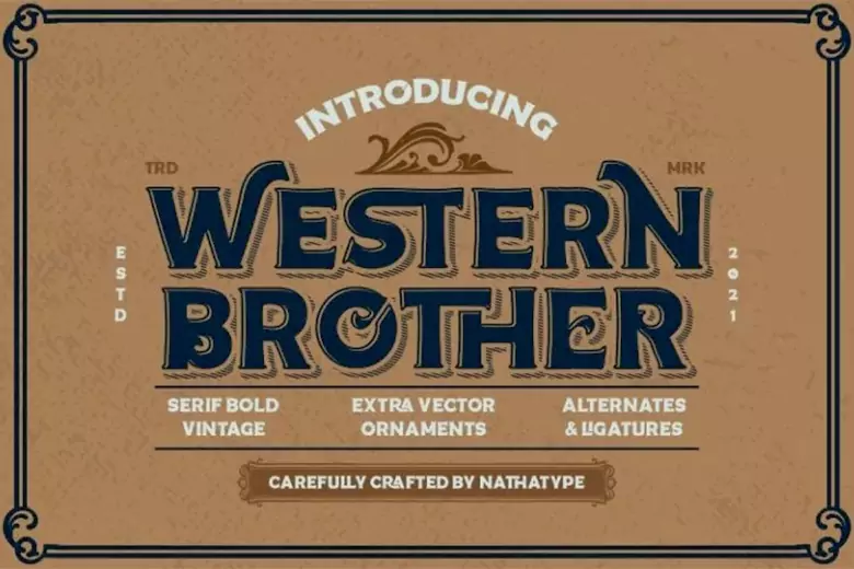 Western Brother is a vintage font with classic typography.