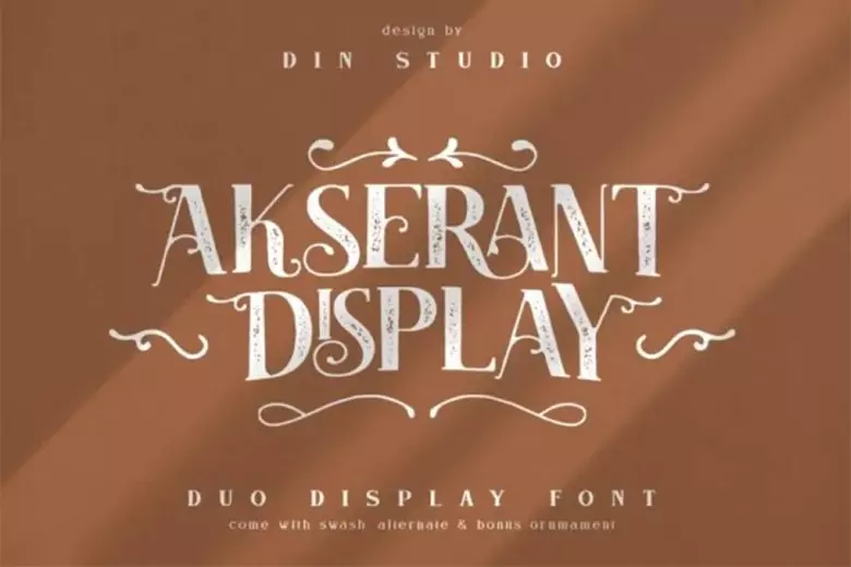 Akserant Display is a vintage font with modern strokes.
