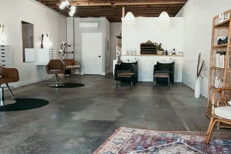Statement rugs in a small salon.
Statement rugs in a small salon.