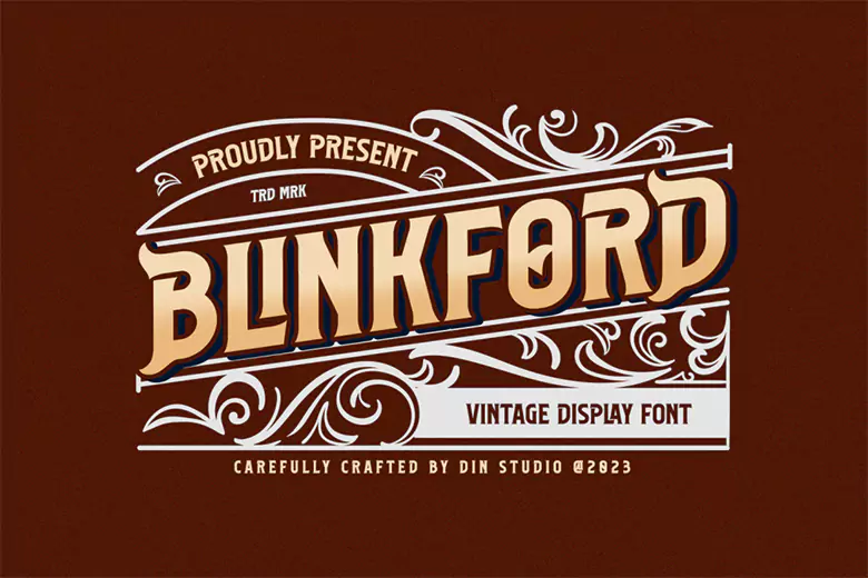 Blinkford is a popular free vintage font.