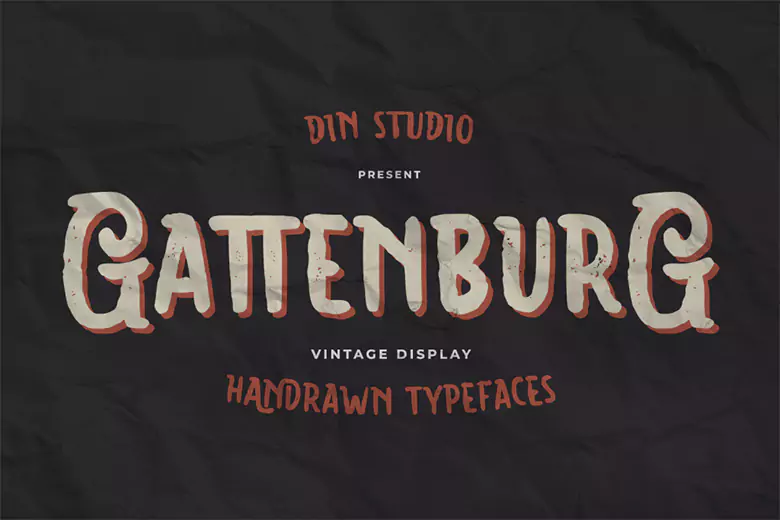 Gattenburg is a vintage font with rustic style.
