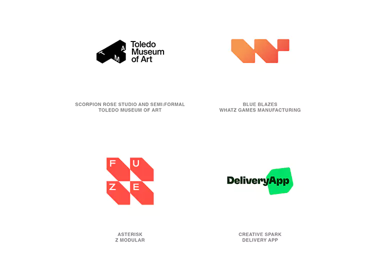 Logo design trend of creating 3D forms on 2D surfaces.
Logo design trend of creating 3D forms on 2D surfaces.