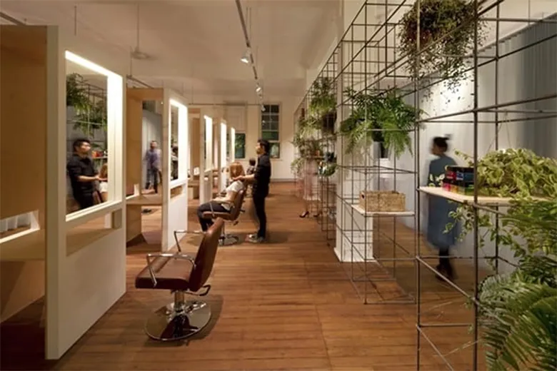 A beauty salon featuring a minimalist style with highly functional space. A beauty salon featuring a minimalist style with highly functional space.