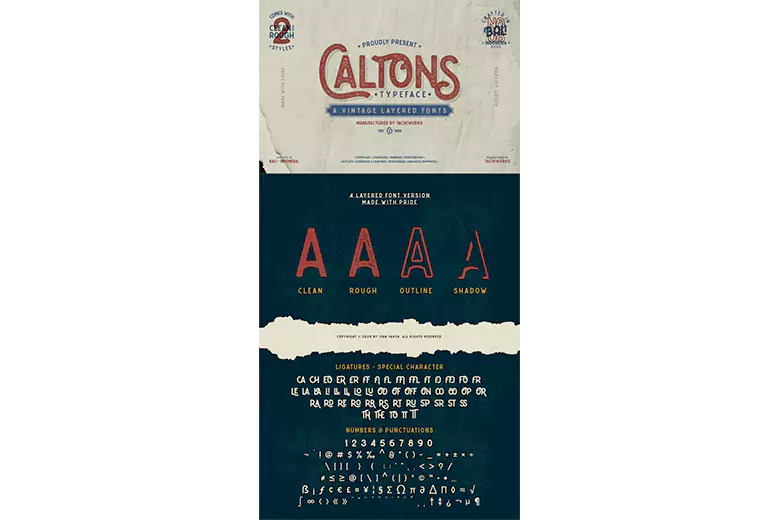 Caltons Typeface is a bold vintage font option.