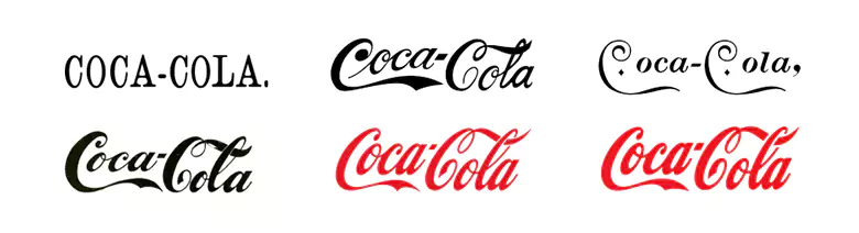Subtle evolution of the Coca-Cola logo.
Subtle evolution of the Coca-Cola logo.
