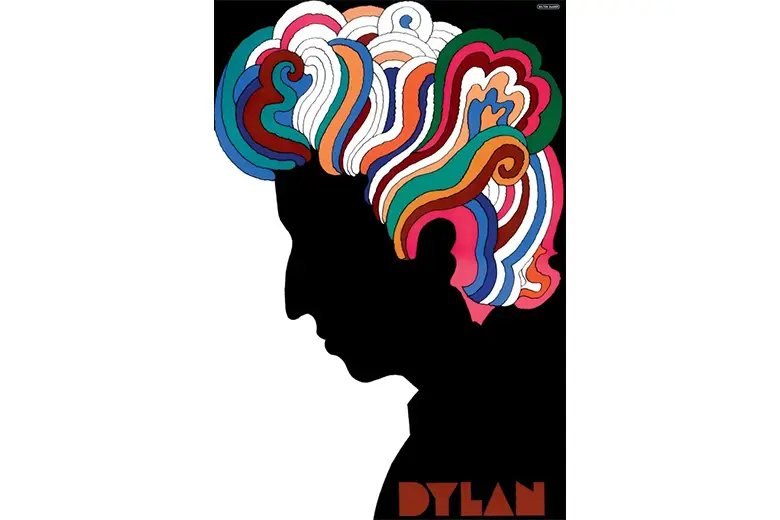 A Bob Dylan poster created  by Massimo Vignelli.