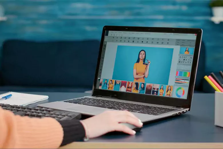 A designer editing a photo. A designer editing a photo.