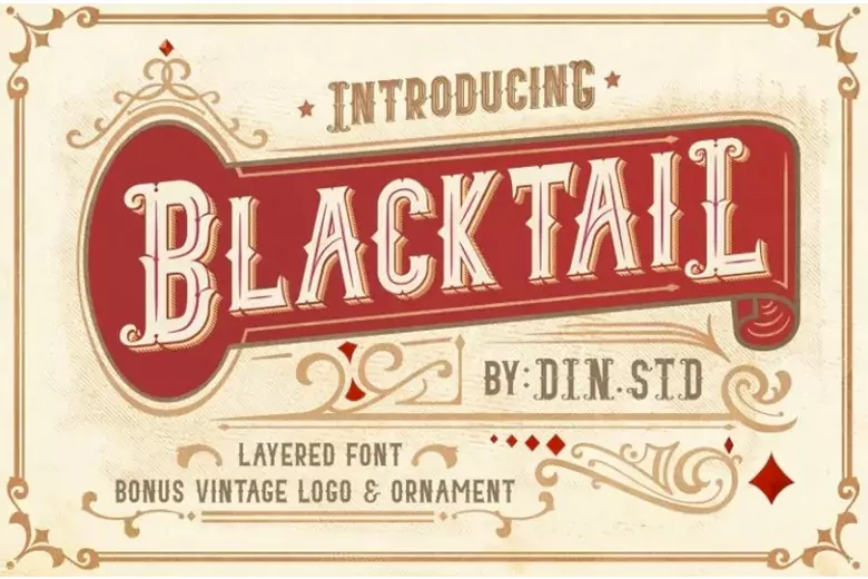 Blacktail is a modern font with a vintage style.
