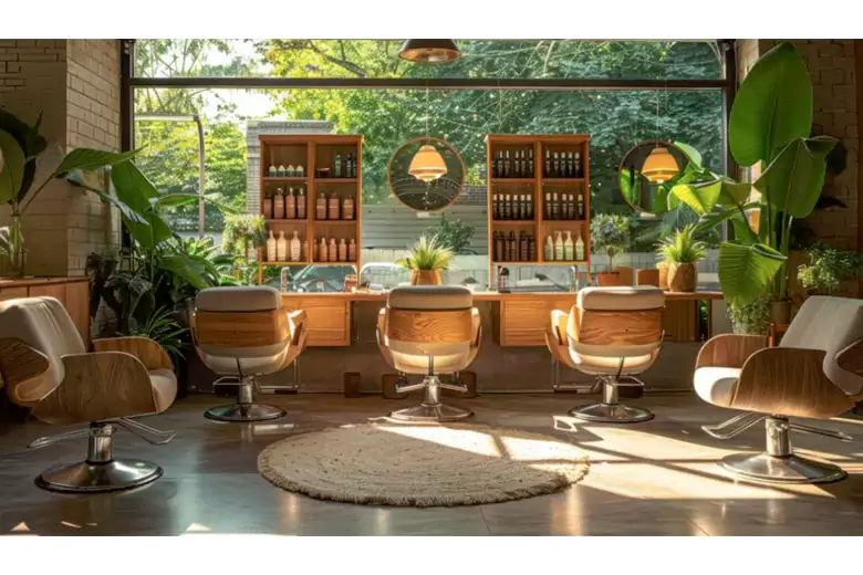A small salon interior design idea with sustainable recovery. A small salon interior design idea with sustainable recovery.
