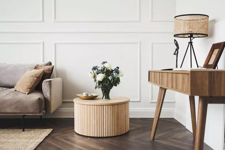 A decorated corner in the living room