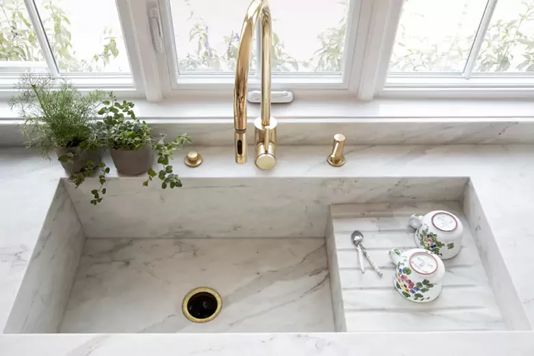 Image of multifunctional sinks, designed for convenience with marble finish Image of multifunctional sinks, designed for convenience with marble finish