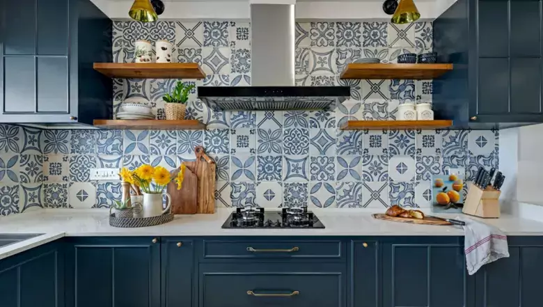 Modern kitchen interior design with backsplash. Modern kitchen interior design with backsplash.