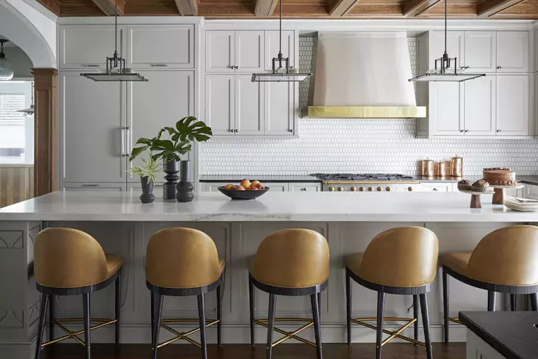 Photo of kitchen island stools, with modern countertop for comfort and style. Photo of kitchen island stools, with modern countertop for comfort and style.