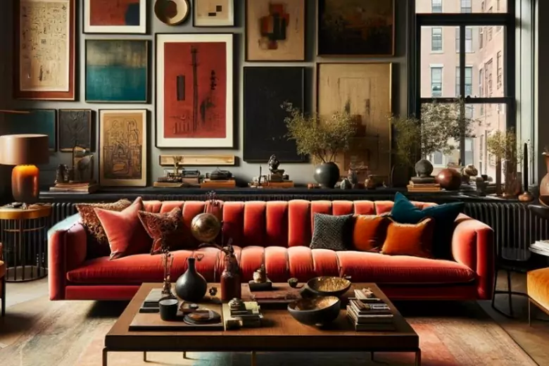 A maximalist living room
