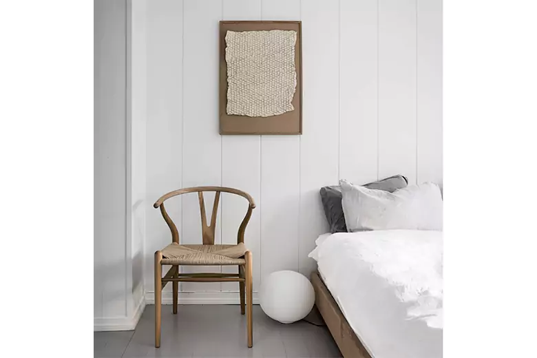 A minimal Scandinavian bedroom A minimal Scandinavian bedroom