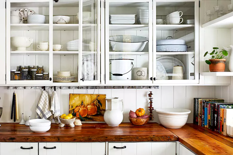 Photo featuring eco-friendly wooden countertops in a stylish kitchen. Photo featuring eco-friendly wooden countertops in a stylish kitchen.
