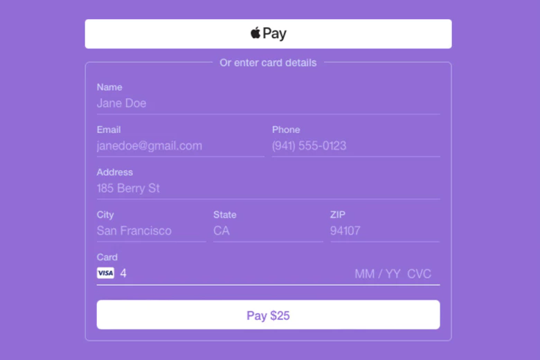 Image showcasing stripe's payment form interface
Image showcasing stripe's payment form interface
