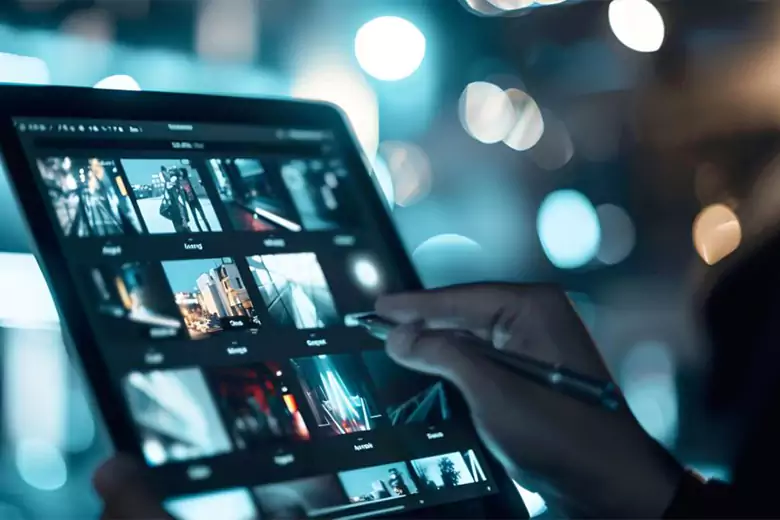 Designer leveraging AI in graphic design to create complex designs.