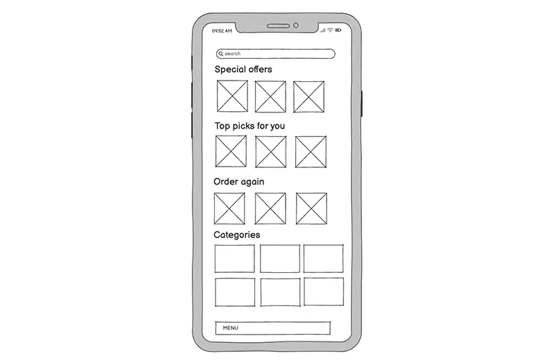 A basic layout of the screen. A basic layout of the screen.
