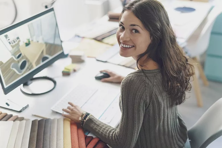 Designer using free AI tools for her new Interior design project. Designer using free AI tools for her new Interior design project.