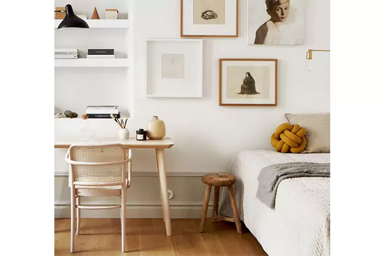 Scandinavian bedroom with functional furniture Scandinavian bedroom with functional furniture