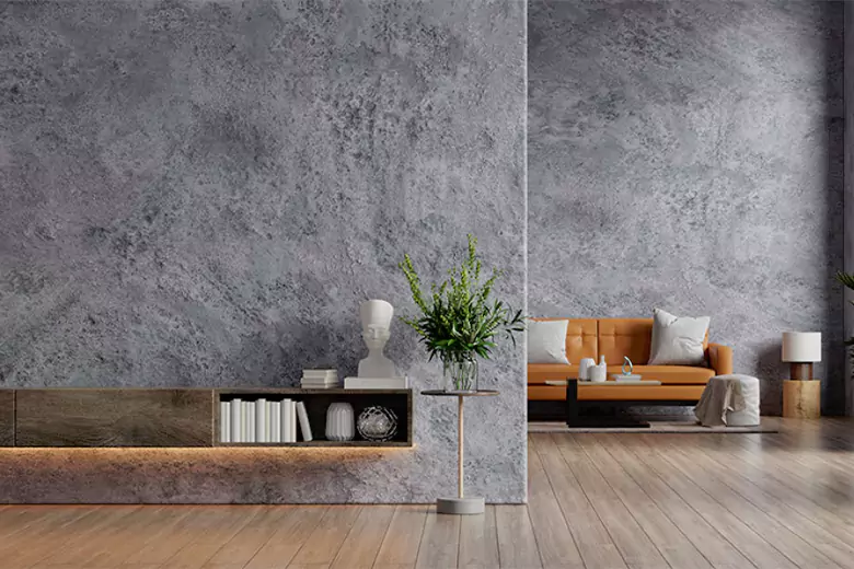 Interior design idea with textured walls