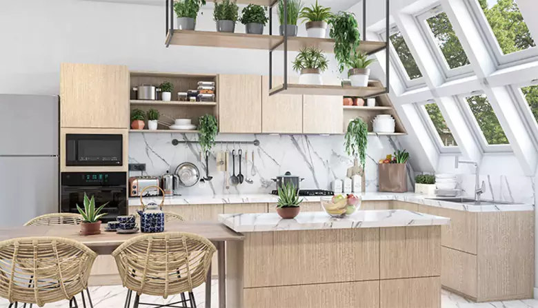 Adding sustainable materials to the kitchen design, promoting eco-friendliness and stylish look. Adding sustainable materials to the kitchen design, promoting eco-friendliness and stylish look.