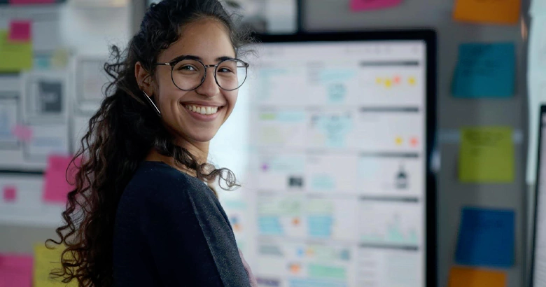 A designer working on a Login page UI design.