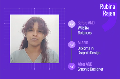 Rubina’s student journey from Wildlife Sciences to Graphic Design