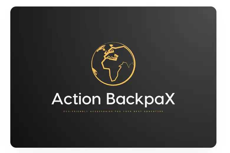 AI-generated logo for Action BackpaX, featuring a globe and tagline 