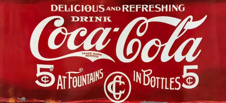Picture of the iconic Coca-Cola logo, designed by Frank Mason Robinson.