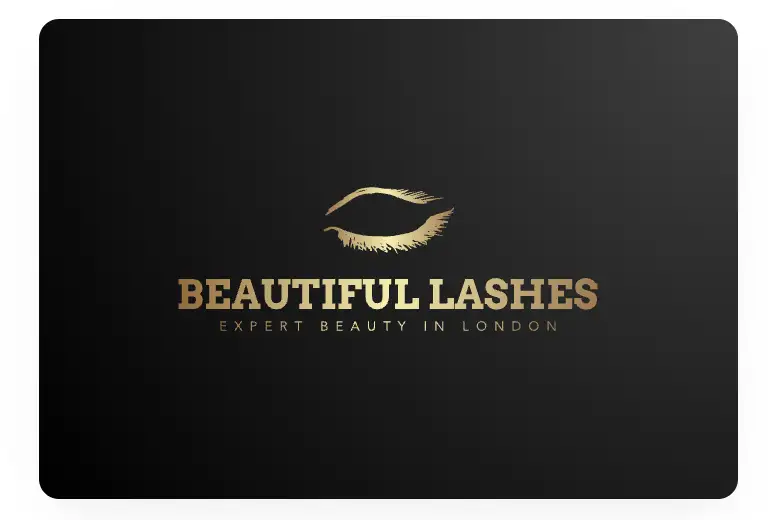 AI-generated logo for Beautiful Lashes, a London-based expert beauty salon.
