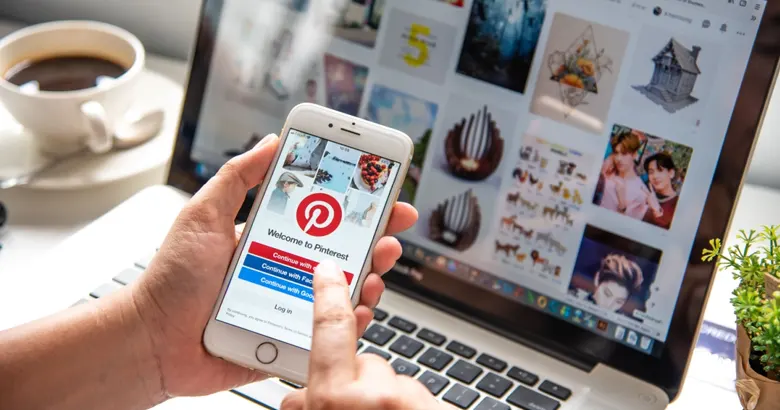Social media designer creating social media posts
