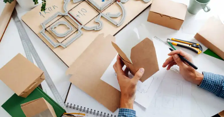 A designer working on a product packaging design.