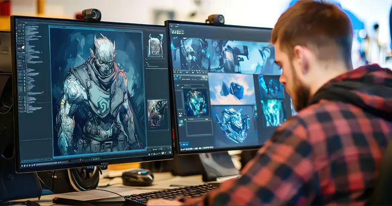 A character designer working on designing a character