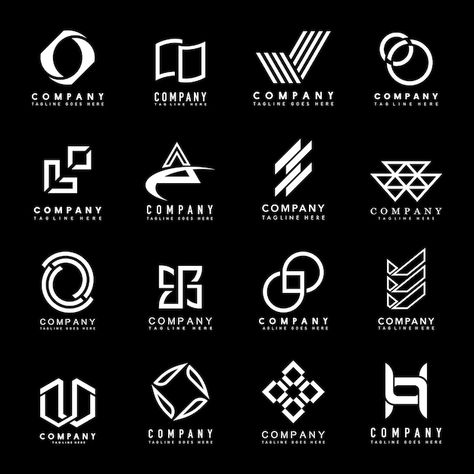 Variety of abstract logo templates for branding.