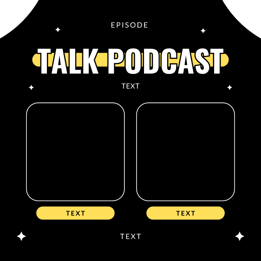 Graphic design cover template of podcast talk show episodes.