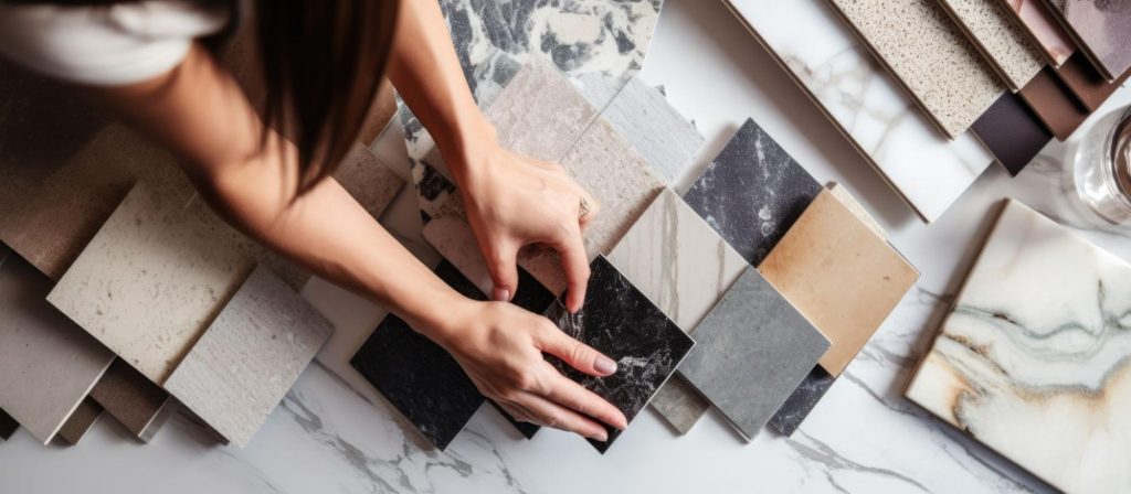 An interior designer choosing the style of tiles for her project
An interior designer choosing the style of tiles for her project