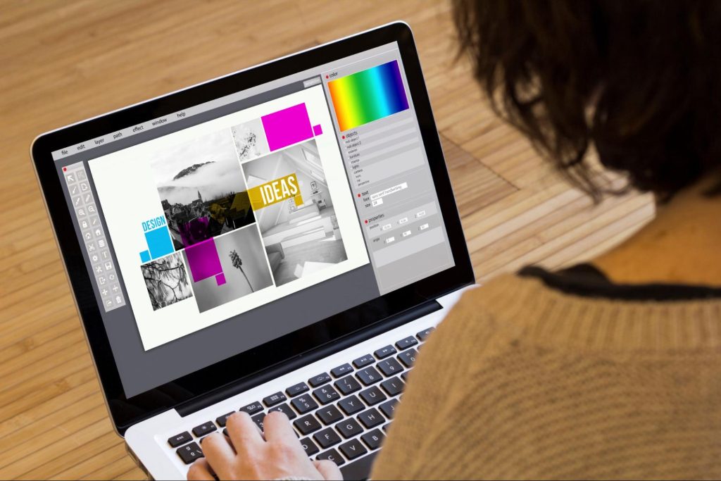 A designer deciding colors using RGB color model
A designer deciding colors using RGB color model