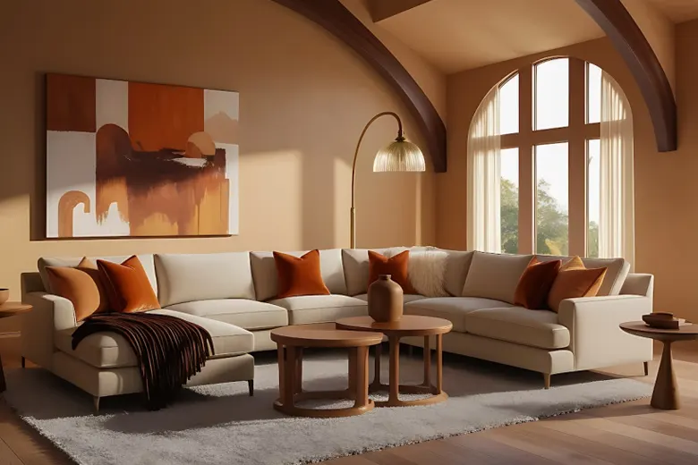 Scandinavian interior design with curved furniture Scandinavian interior design with curved furniture